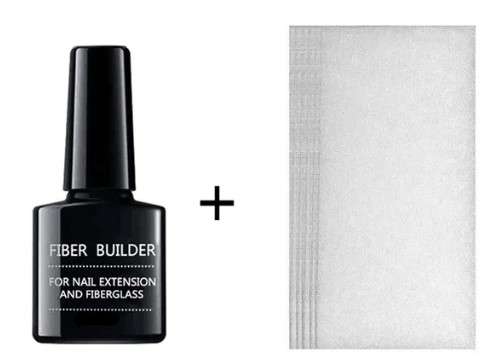 Uñas fibra de vidrio x10 unidades + Gel